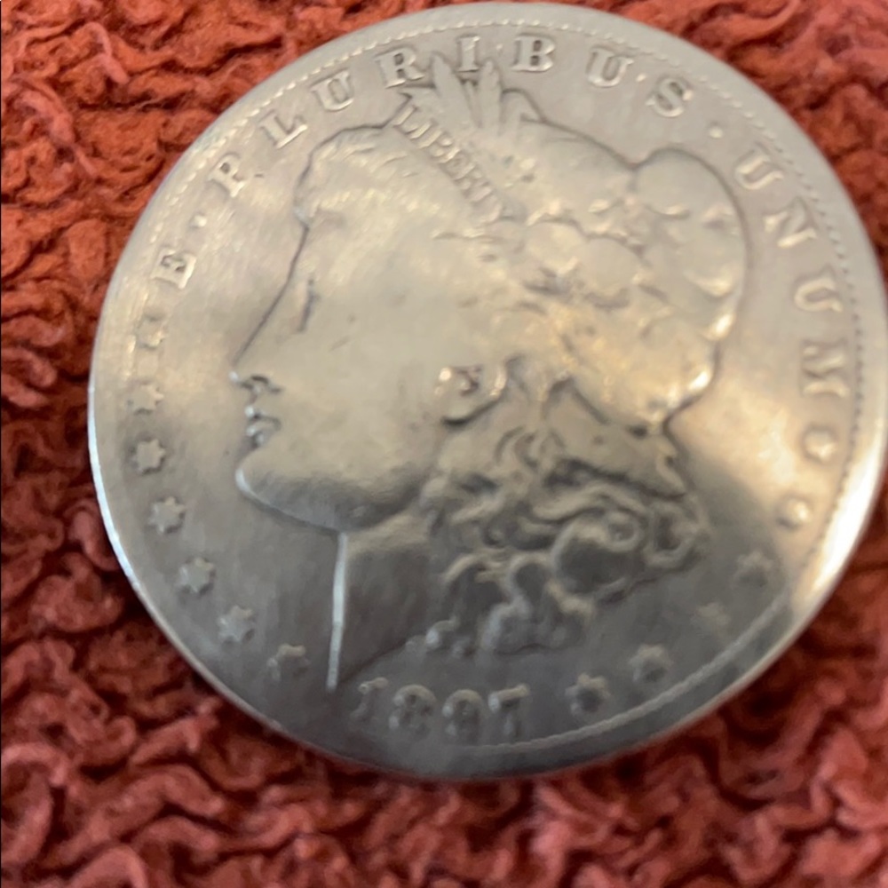 1897 Morgan silver dollar